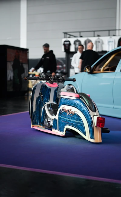 Detailansicht eines individuell gestalteten Motorrades auf der Tuning World Bodensee 2026